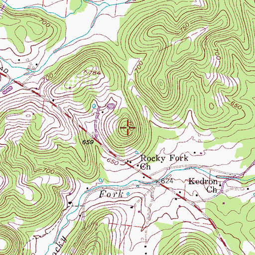 Topographic Map of Morton Cemetery, TN
