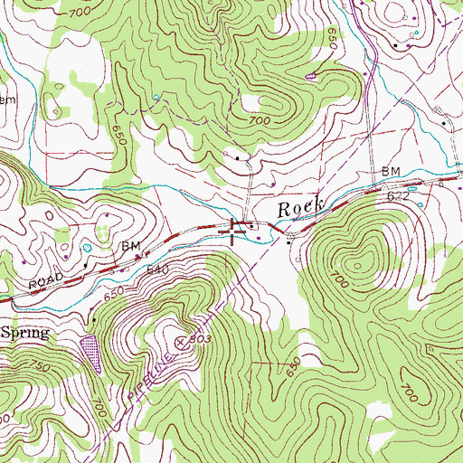 Topographic Map of Mullins Cemetery, TN