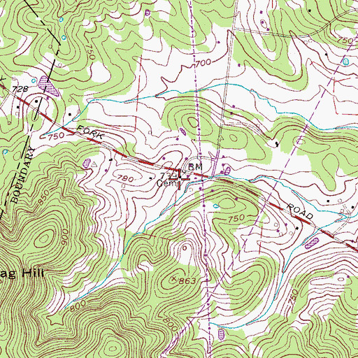 Topographic Map of Naron Cemetery, TN