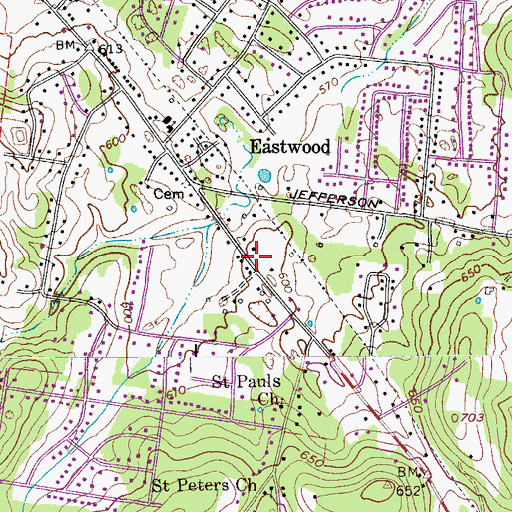 Topographic Map of Neal Cemetery, TN