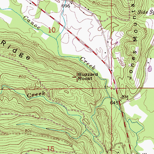 Topographic Map of Buzzard Roost, AL