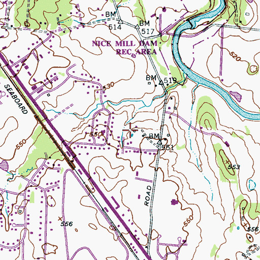Topographic Map of Neal-Wade Cemetery, TN