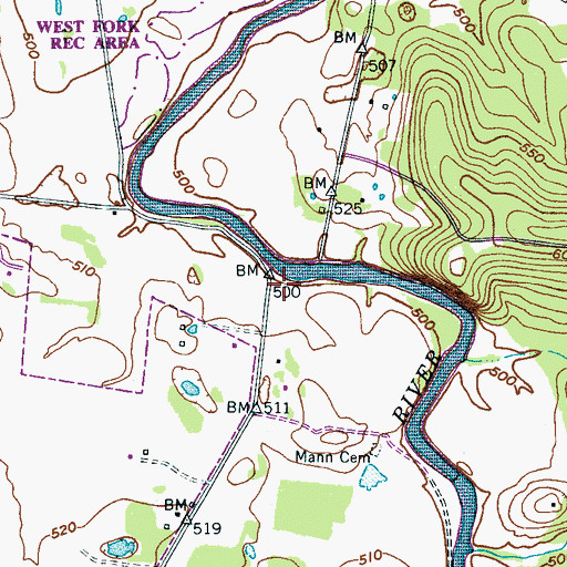 Topographic Map of Neals Mill (historical), TN