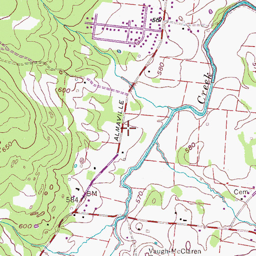 Topographic Map of Nelson Cemetery, TN