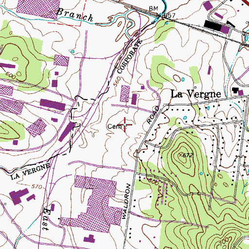 Topographic Map of Nelson Cemetery, TN