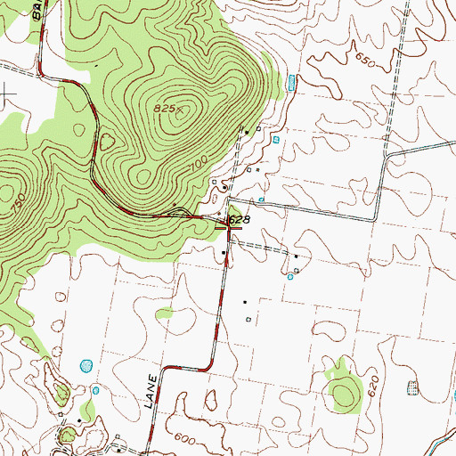 Topographic Map of New Las Casas (historical), TN