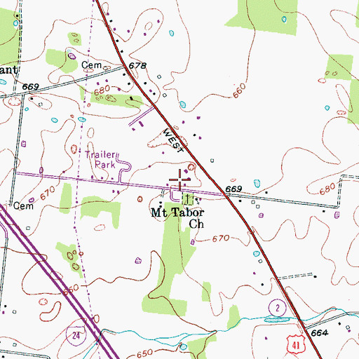 Topographic Map of Norman Camp Grounds (historical), TN