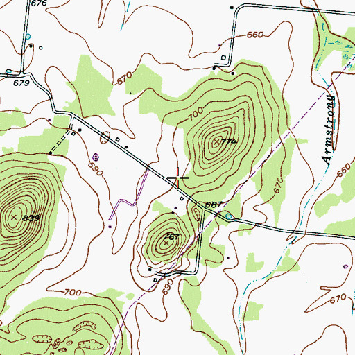 Topographic Map of North Cemetery, TN