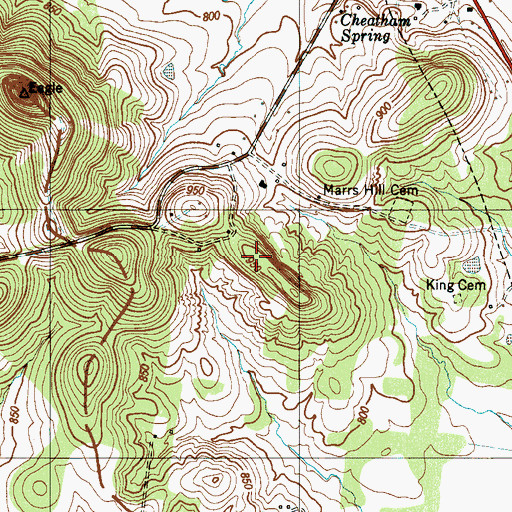 Topographic Map of Nunn Cemetery, TN
