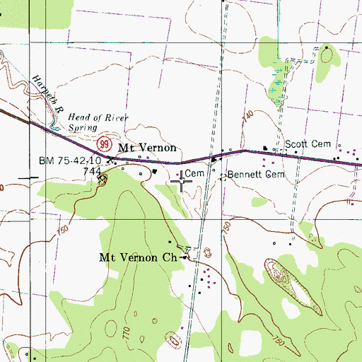 Topographic Map of Owen Cemetery, TN