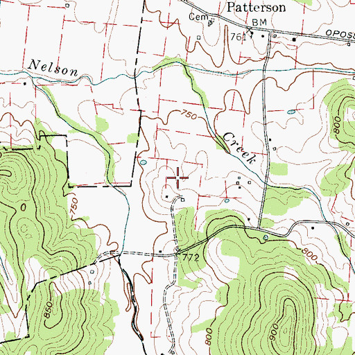 Topographic Map of Pate Cemetery, TN