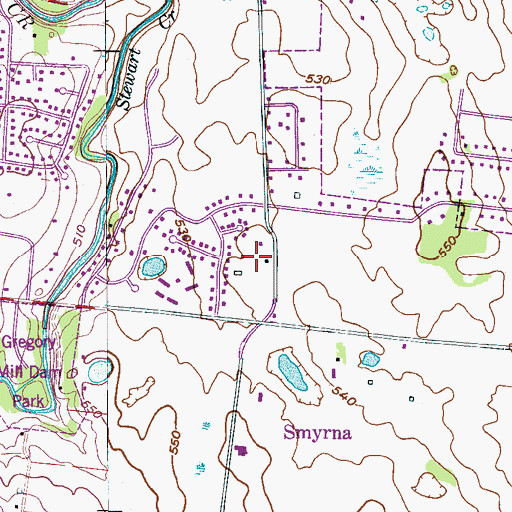 Topographic Map of Patterson Cemetery, TN