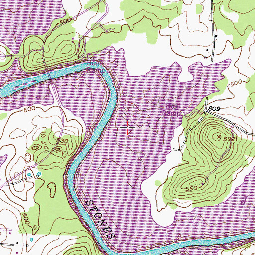 Topographic Map of Patterson Cemetery (historical), TN