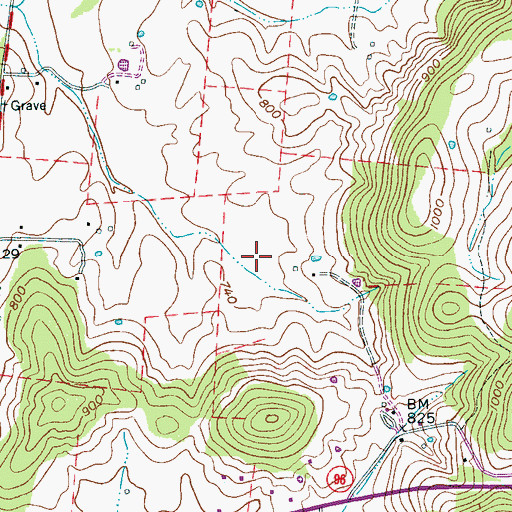 Topographic Map of Patterson Cemetery, TN