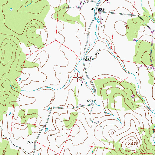 Topographic Map of Patterson Cemetery, TN