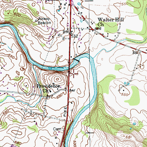 Topographic Map of Pierce Cemetery, TN
