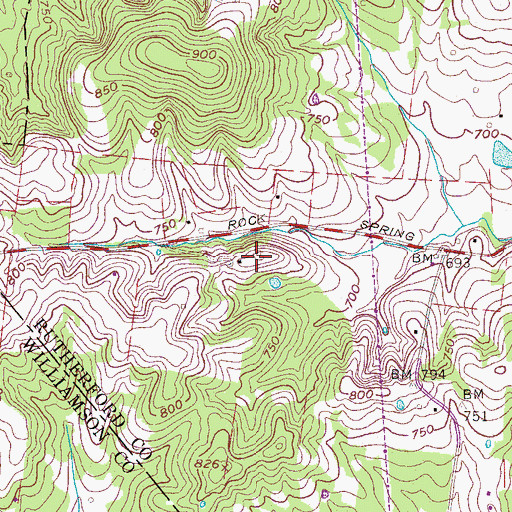 Topographic Map of Potts Cemetery, TN