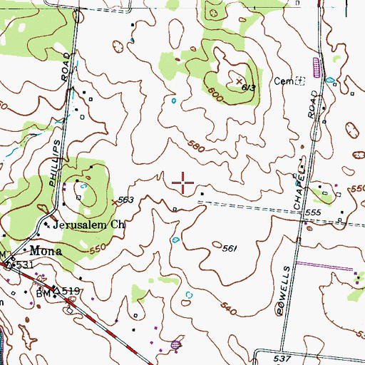 Topographic Map of Putnam Cemetery, TN