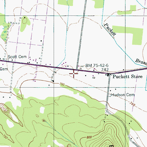 Topographic Map of Ralston Cemetery, TN
