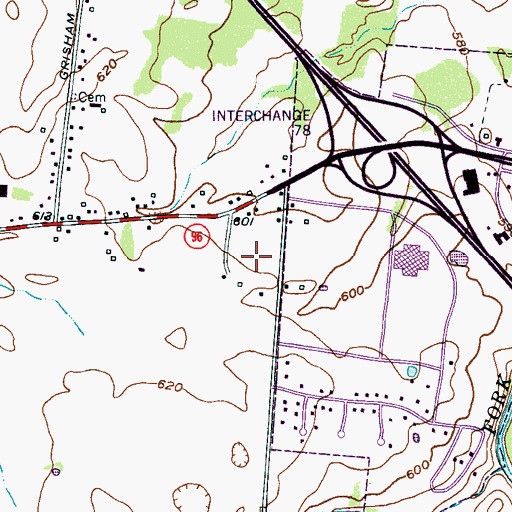 Topographic Map of Ridout Cemetery, TN