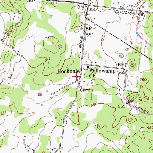 Topographic Map of Rockdale School (historical), TN