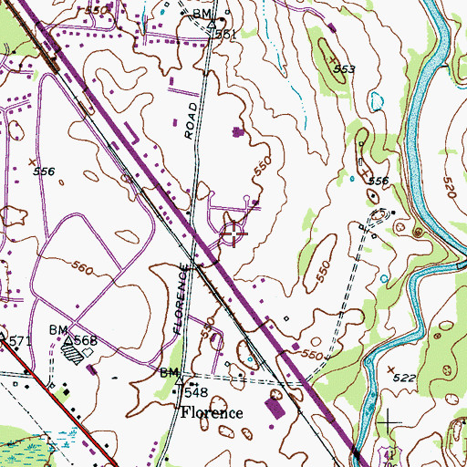 Topographic Map of Roselawn Cemetery, TN
