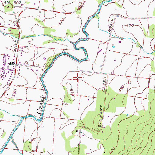 Topographic Map of Ross Cemetery, TN