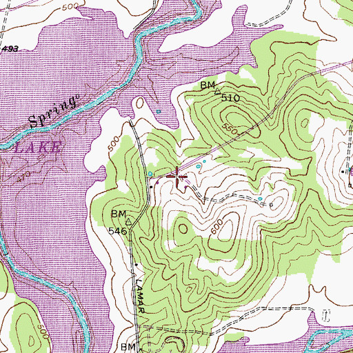 Topographic Map of Ross Cemetery, TN