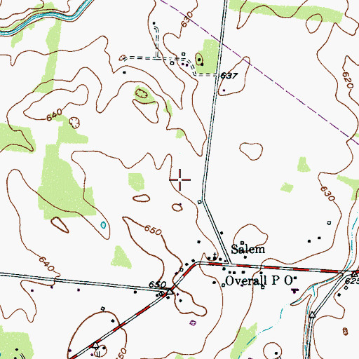Topographic Map of Rucker Cemetery, TN