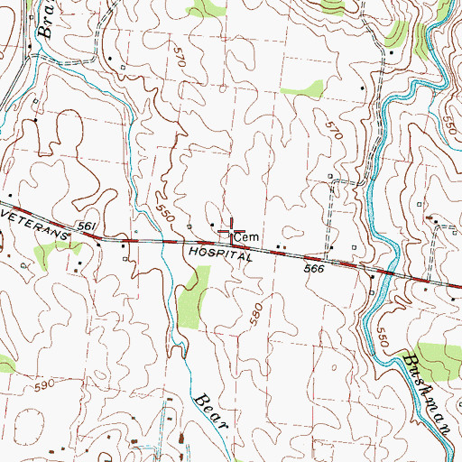 Topographic Map of Rucker-Pitts Cemetery, TN