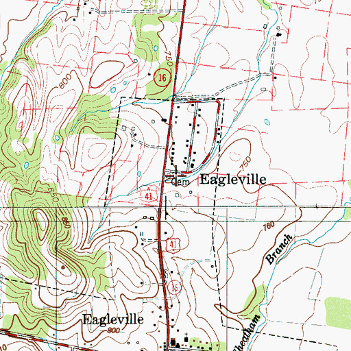 Topographic Map of Russell Cemetery, TN