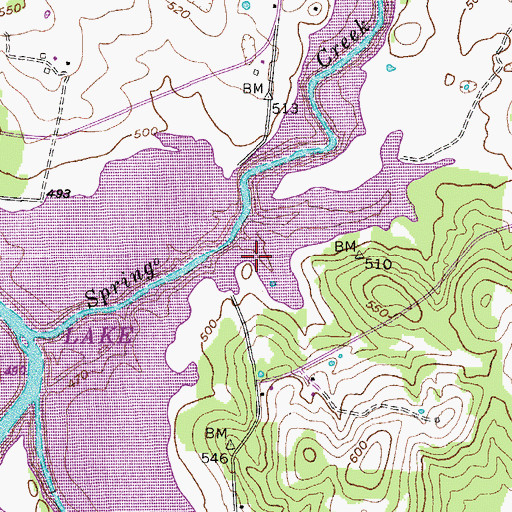 Topographic Map of Russell Cemetery, TN