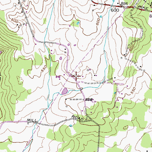 Topographic Map of Sanders Cemetery, TN
