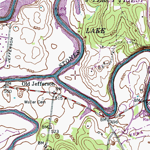 Topographic Map of Saunders Cemetery, TN