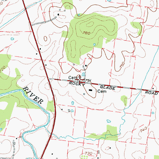 Topographic Map of Scales Cemetery, TN