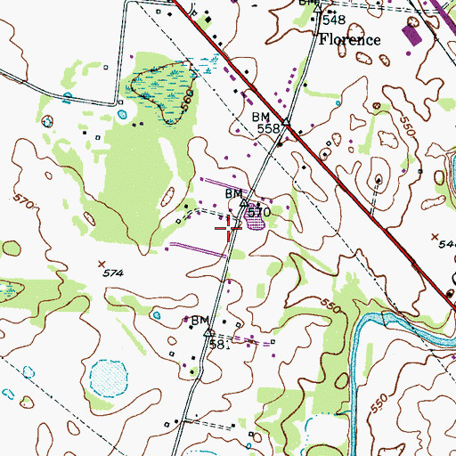Topographic Map of Seward Cemetery, TN