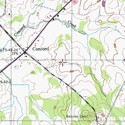 Topographic Map of Sharber Cemetery, TN