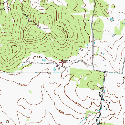 Topographic Map of Short Cemetery, TN
