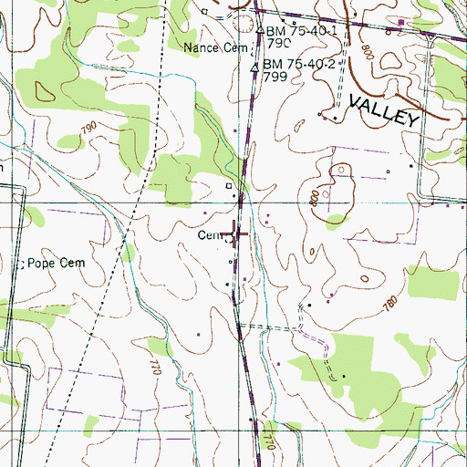 Topographic Map of Smotherman Cemetery, TN