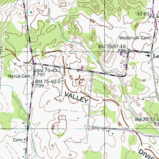 Topographic Map of Smotherman Cemetery, TN