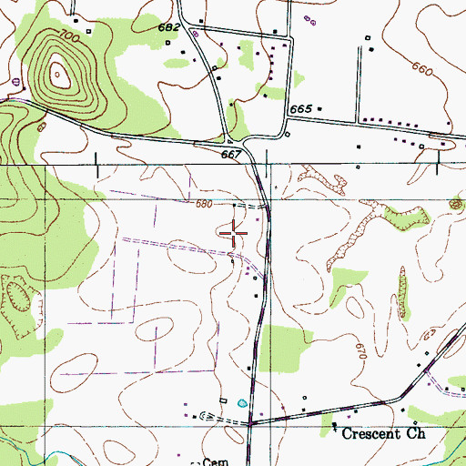 Topographic Map of Snell Cemetery, TN
