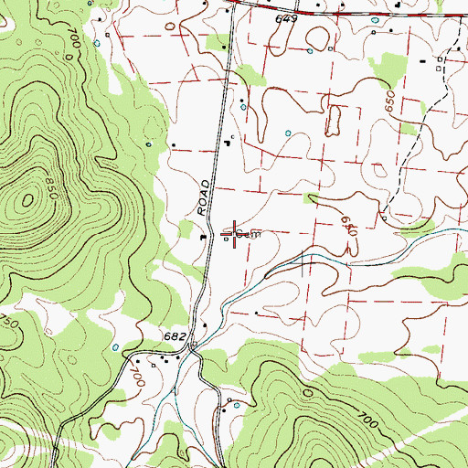 Topographic Map of Snell Cemetery, TN