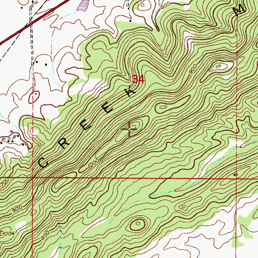 Topographic Map of Canoe Creek Mountains, AL