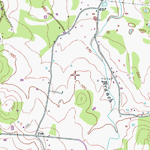 Topographic Map of Stroop Cemetery, TN