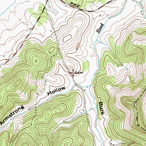 Topographic Map of Taylor Cemetery, TN