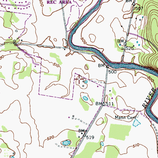 Topographic Map of Templeton Grove Cemetery, TN