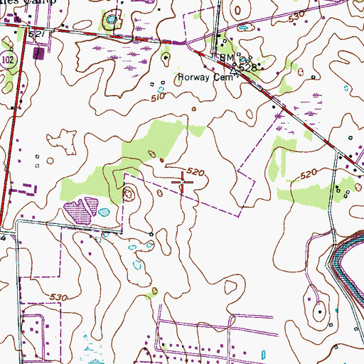 Topographic Map of Thompson Cemetery, TN