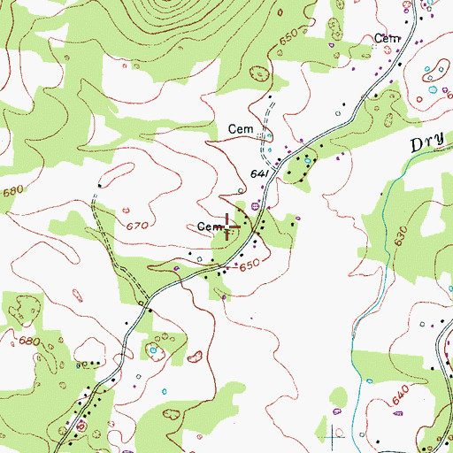 Topographic Map of Thompson Cemetery, TN