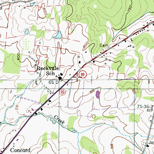 Topographic Map of Tucker Cemetery, TN