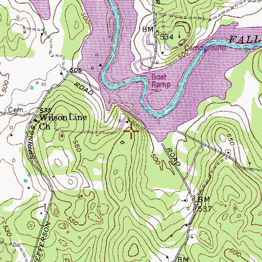 Topographic Map of Swain Cemetery, TN